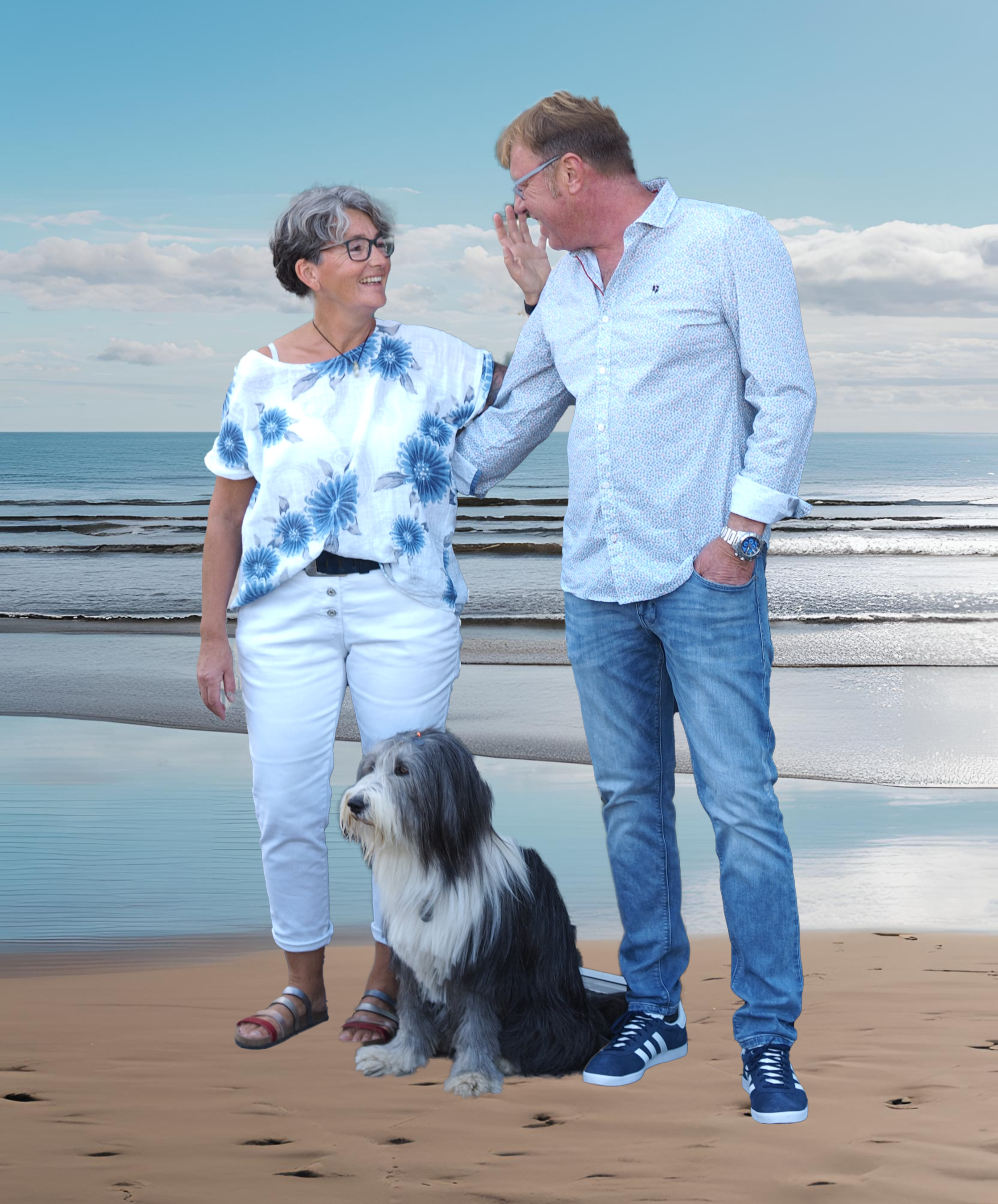 Die Eheleute Smykalla mit Hund.